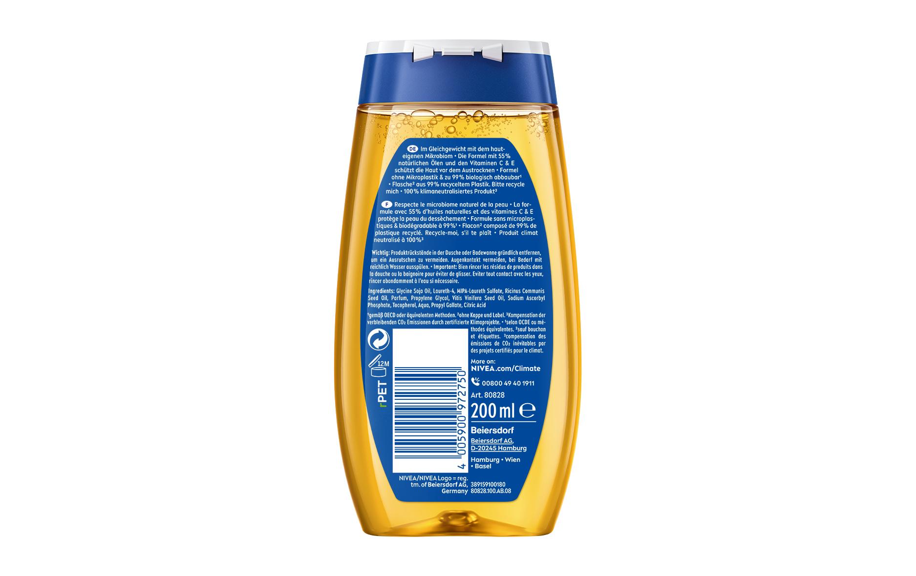 Duschöl Natural 200 mlDuschgel für trockene Haut mit natürlichen Ölen für ein besonders zartes Hautgefühl