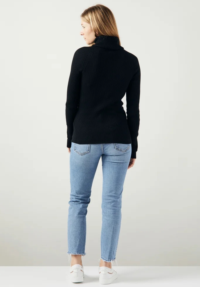 WE ARE ZRCL Rollkragen-Strickpullover Hanna Swiss Edition Black