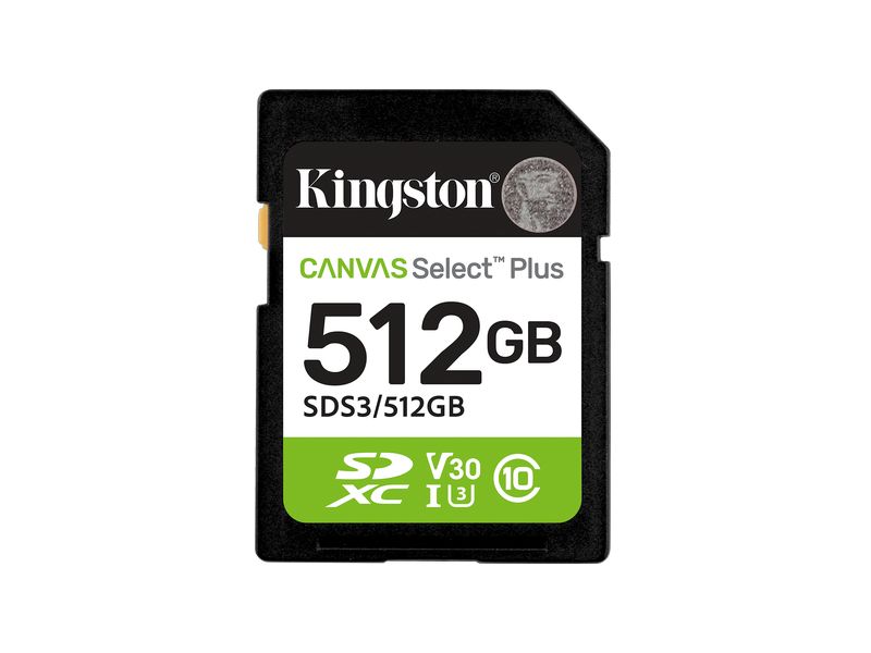 Kingston SDXC-Karte Canvas Select Plus Gen3 512 GB Robuste SDXC-Karte für Full-HD-Aufnahmen und Datentransfers