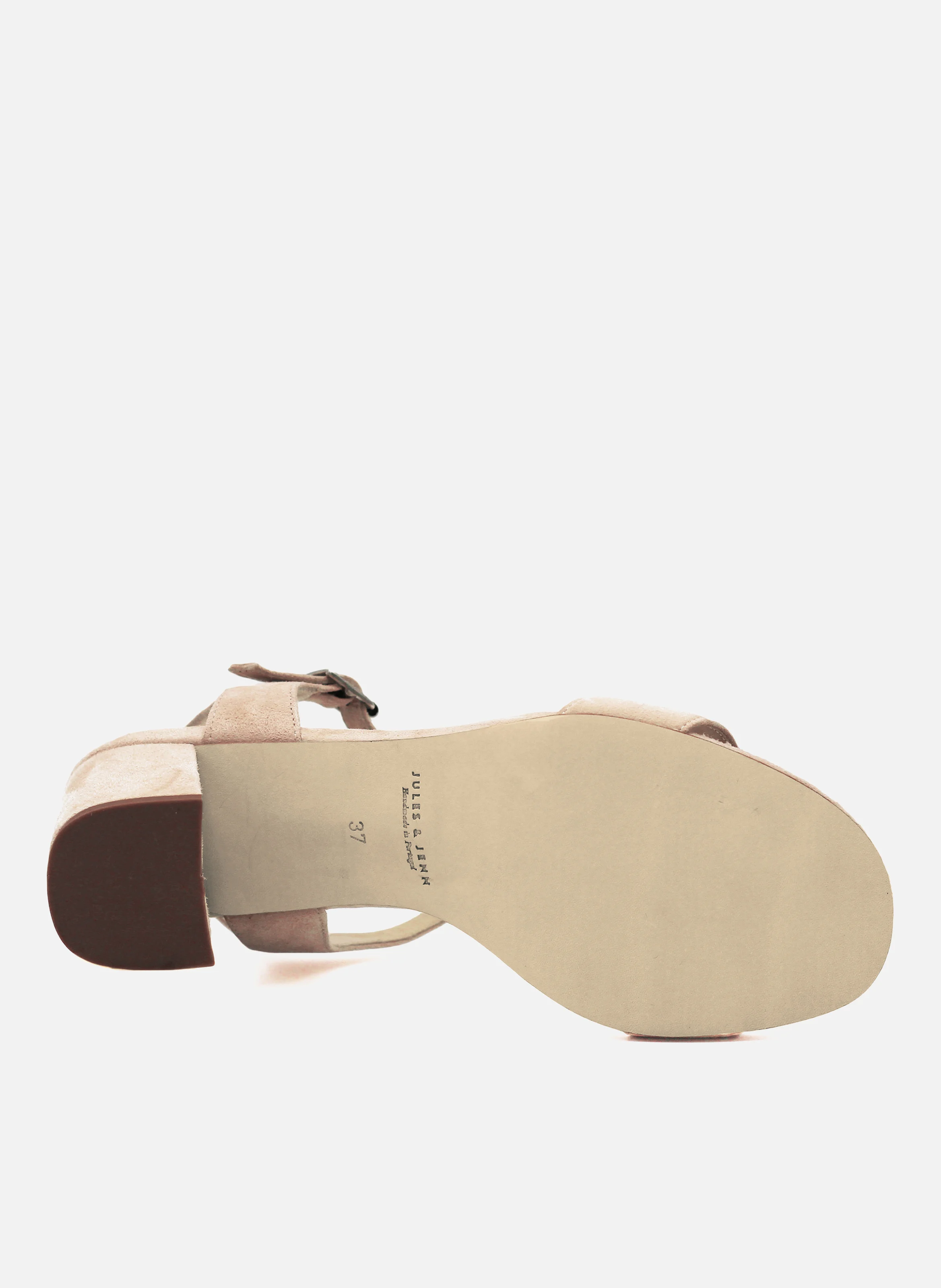 Sandales à talon cuir daim | Beige