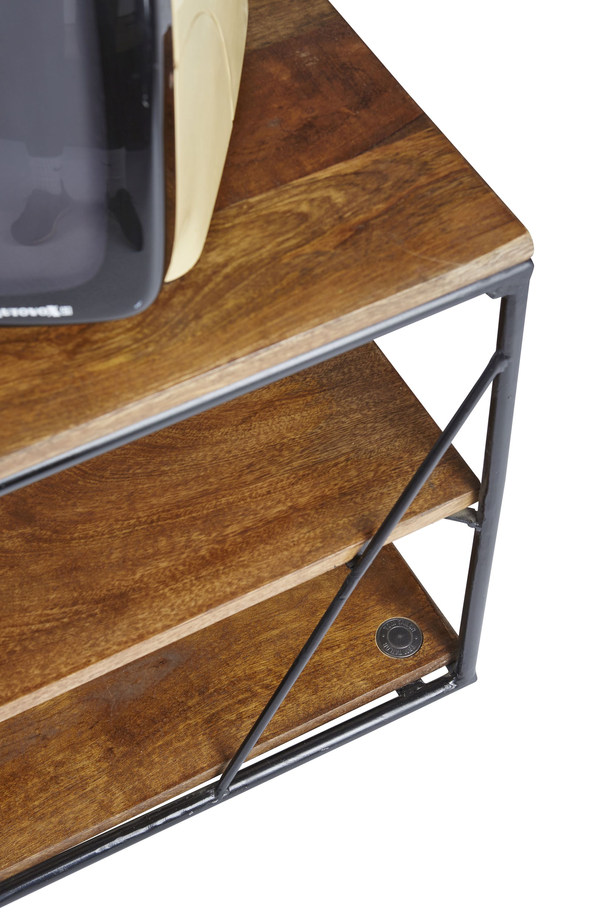 Lowboard Mangoholz Kommode Sideboard TV Fernseher Wohnzimmer Metall Schrank
