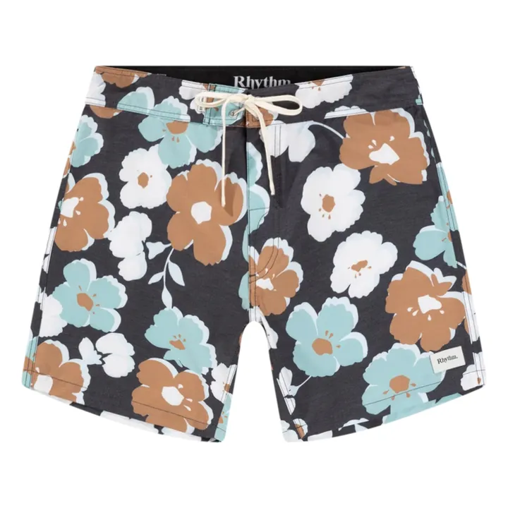 Rhythm Short de Bain Floral Fibres Recyclées | Noir