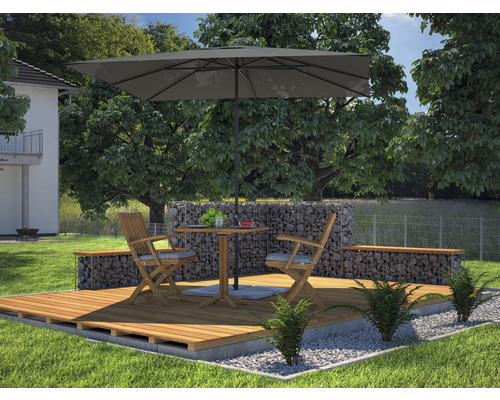 Soluna zweefparasol, Ø 300 cm, polyester (PES), donkergrijs
