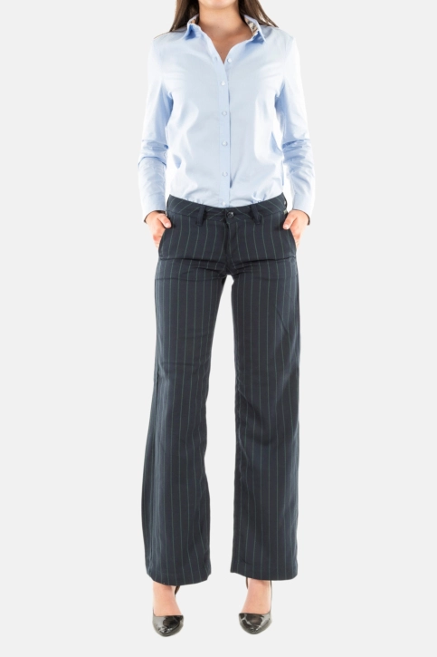 Pantalons freeman t. porter agatha plain linen soc24 f209 dark navy
