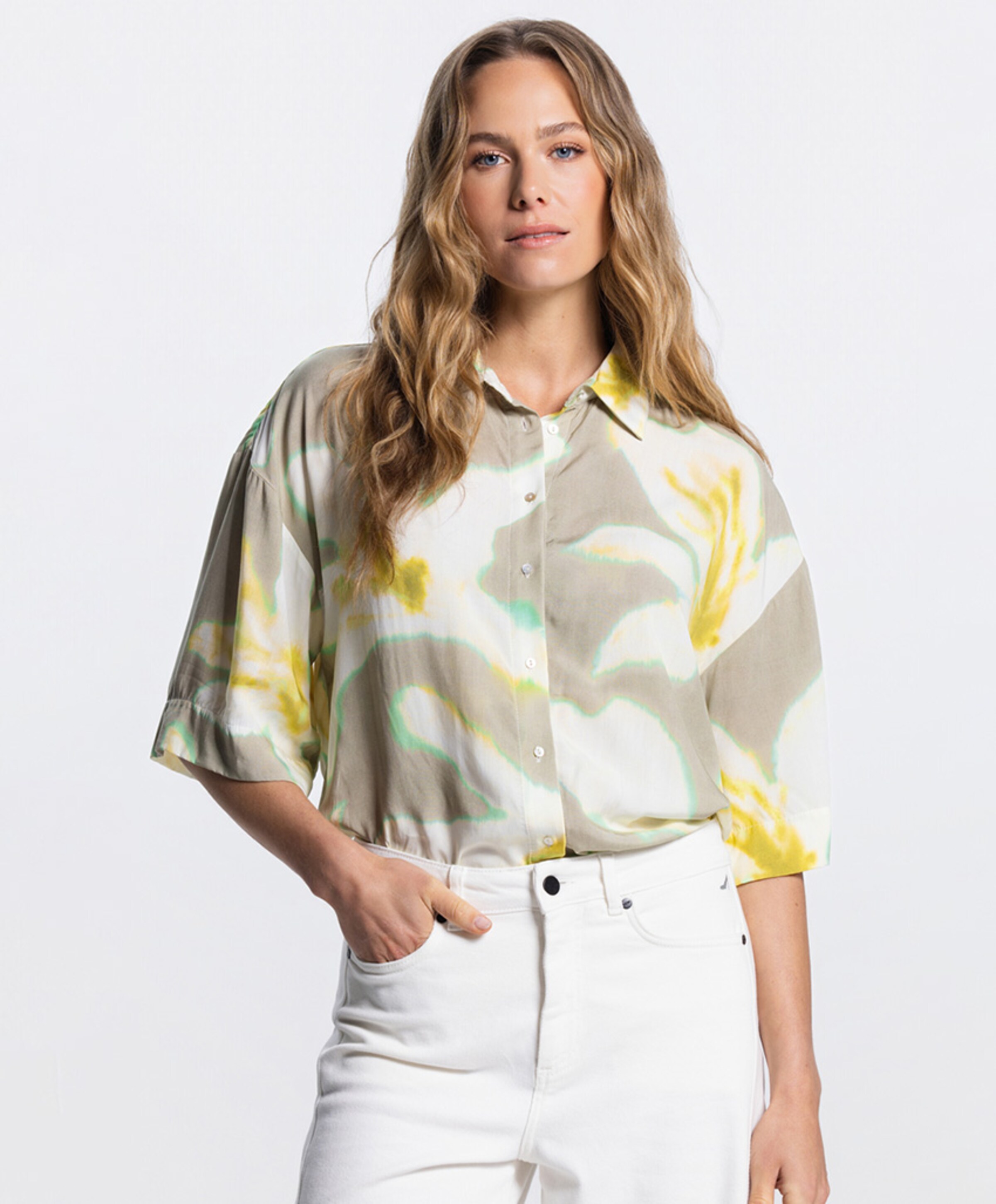 JANSEN Amsterdam Dames blouse groen