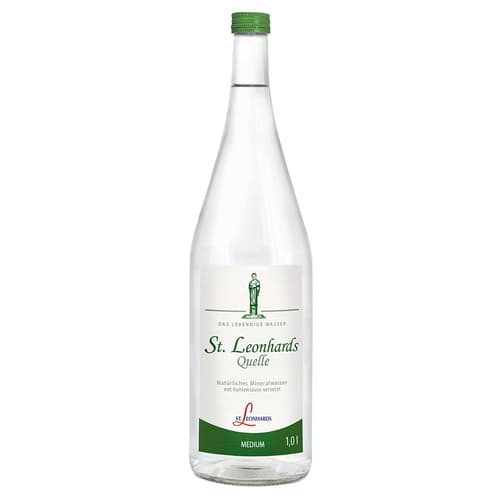 St. Leonhardsquelle Mineralwasser Medium Kiste 6x1,0 l Glas (MEHRWEG)