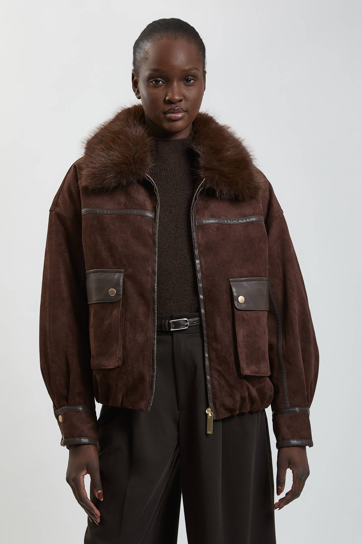 KarenMillen Blouson Bomber Court En Mélange De Synthétique