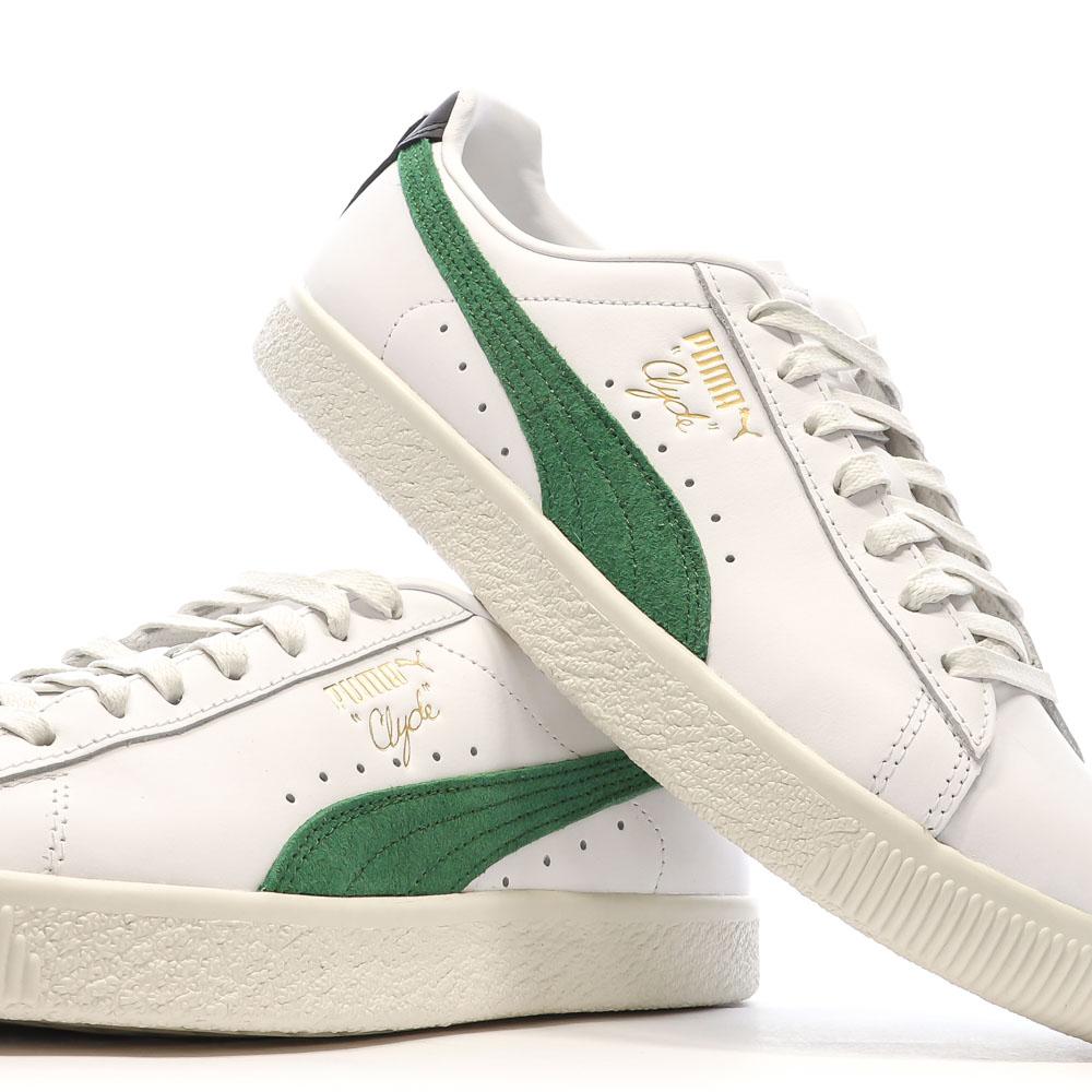 Puma Baskets Blanches/Vertes Homme Puma Clyde Base