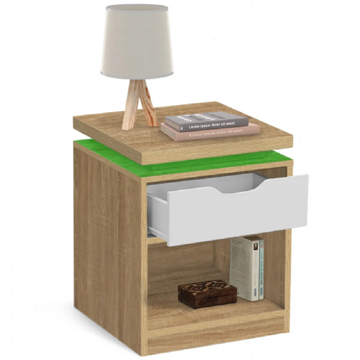 Idmarket Market Lot de 2 Tables de Chevet LUNA