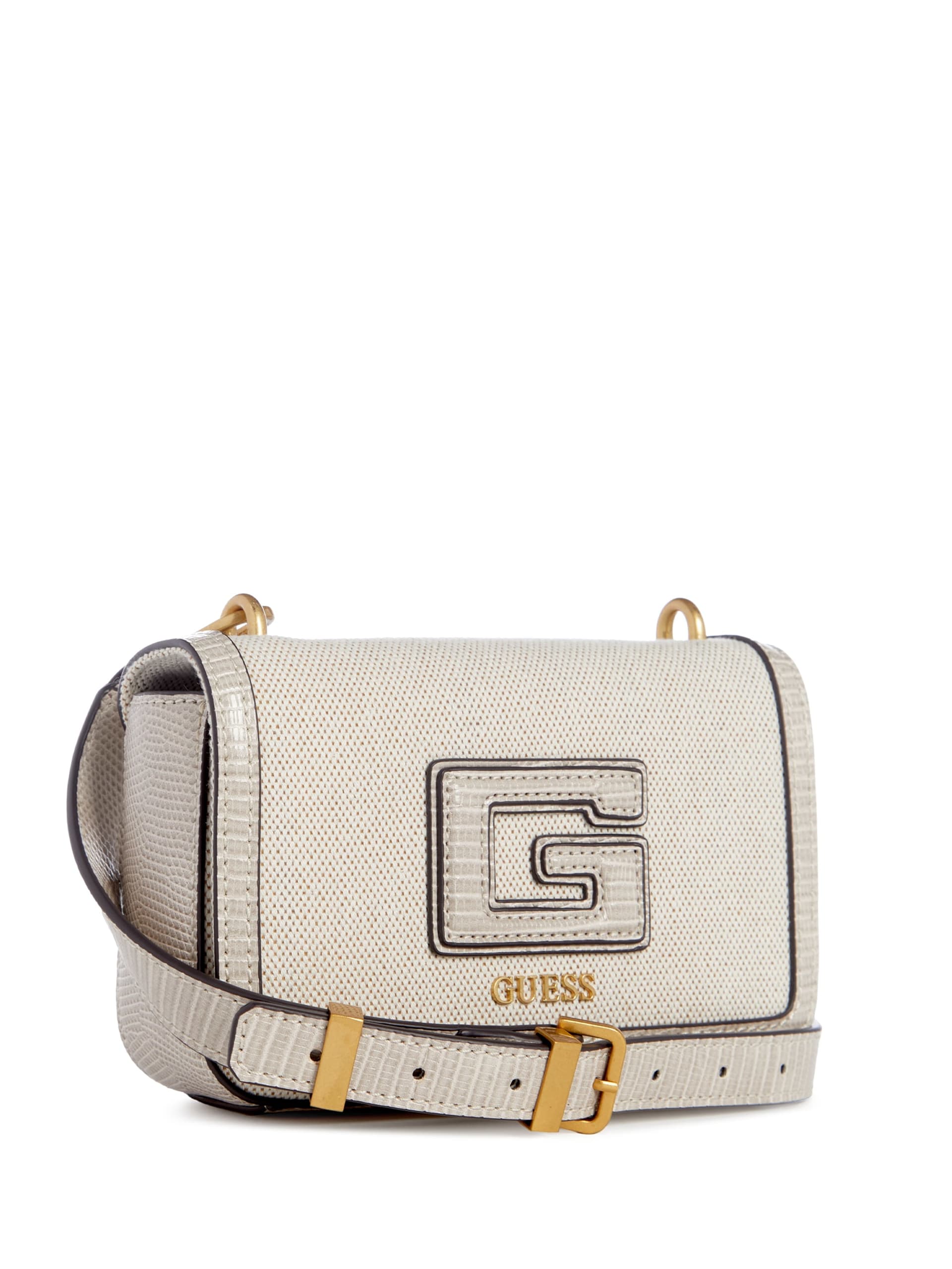 Mini bolsa transversal G Status com estampa de cobra