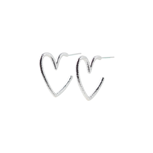 Friihof Siig Marcy Heart Øreringe, Silver Plated Brass