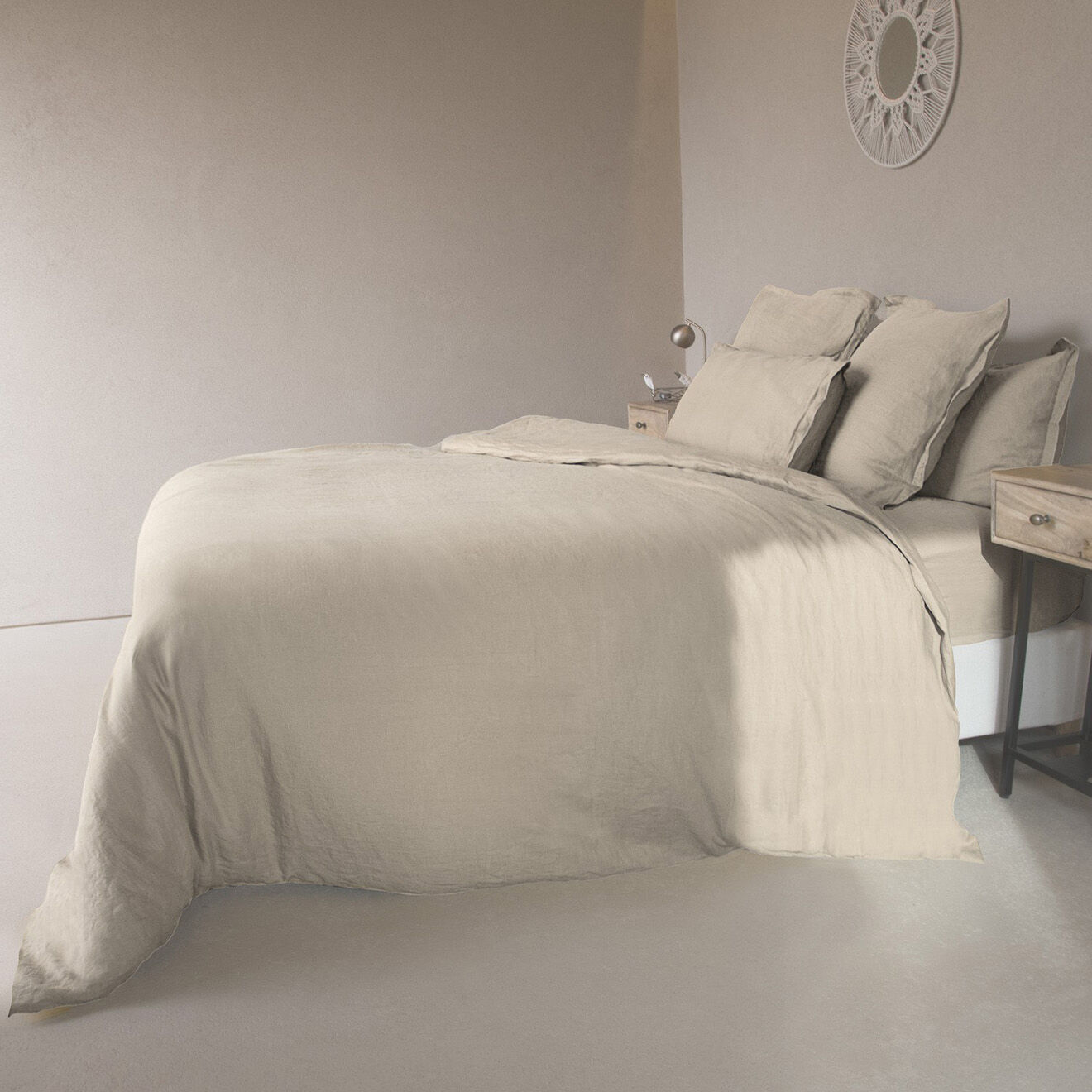 Febronie Drap housse 100% Lin Hortense beige