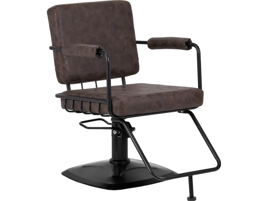 Activeshop Gabbiano frisørstol Katania Loft Old Leather mørkebrun