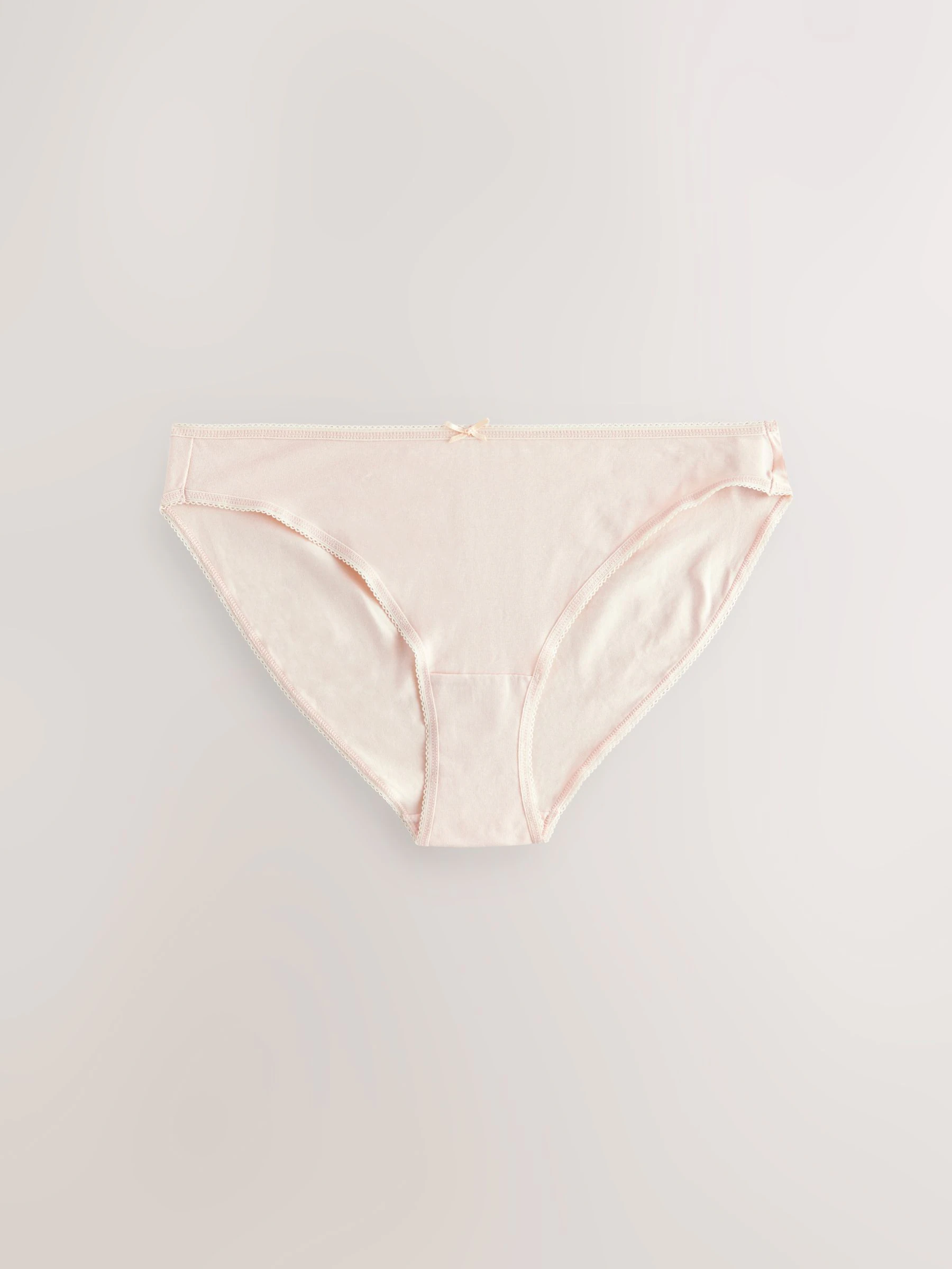 Pastelroze nude - Set van 5 slips met hoog katoengehalte