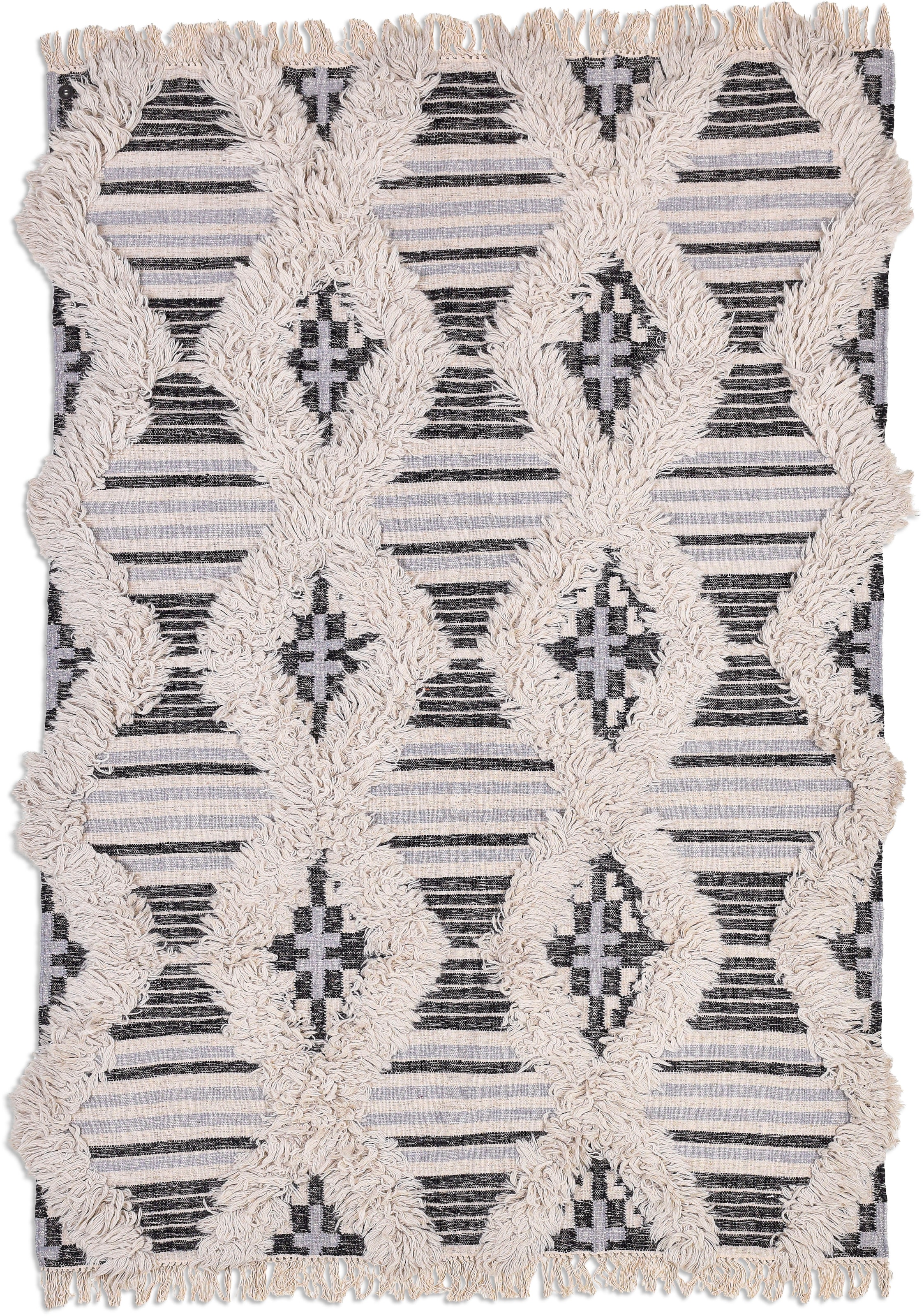 TOM TAILOR HOME Teppich »Cozy Kelim« rechteckig 5 mm Höhe handgewebt, mit Fransen, Boho-Style