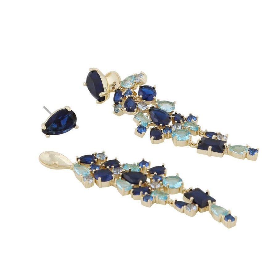 Snö Of Sweden Ellie Big Pendant Earring Gold/Mix Blue