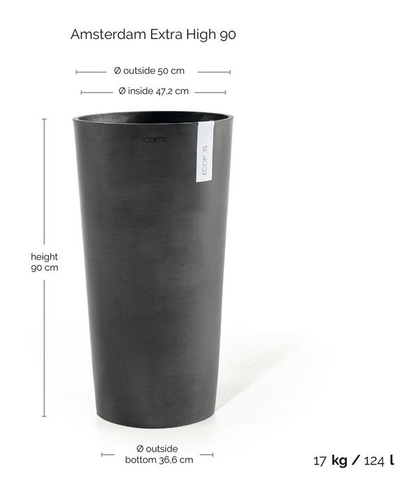 Ecopots Kunststoff-Topf Amsterdam hoch, rund