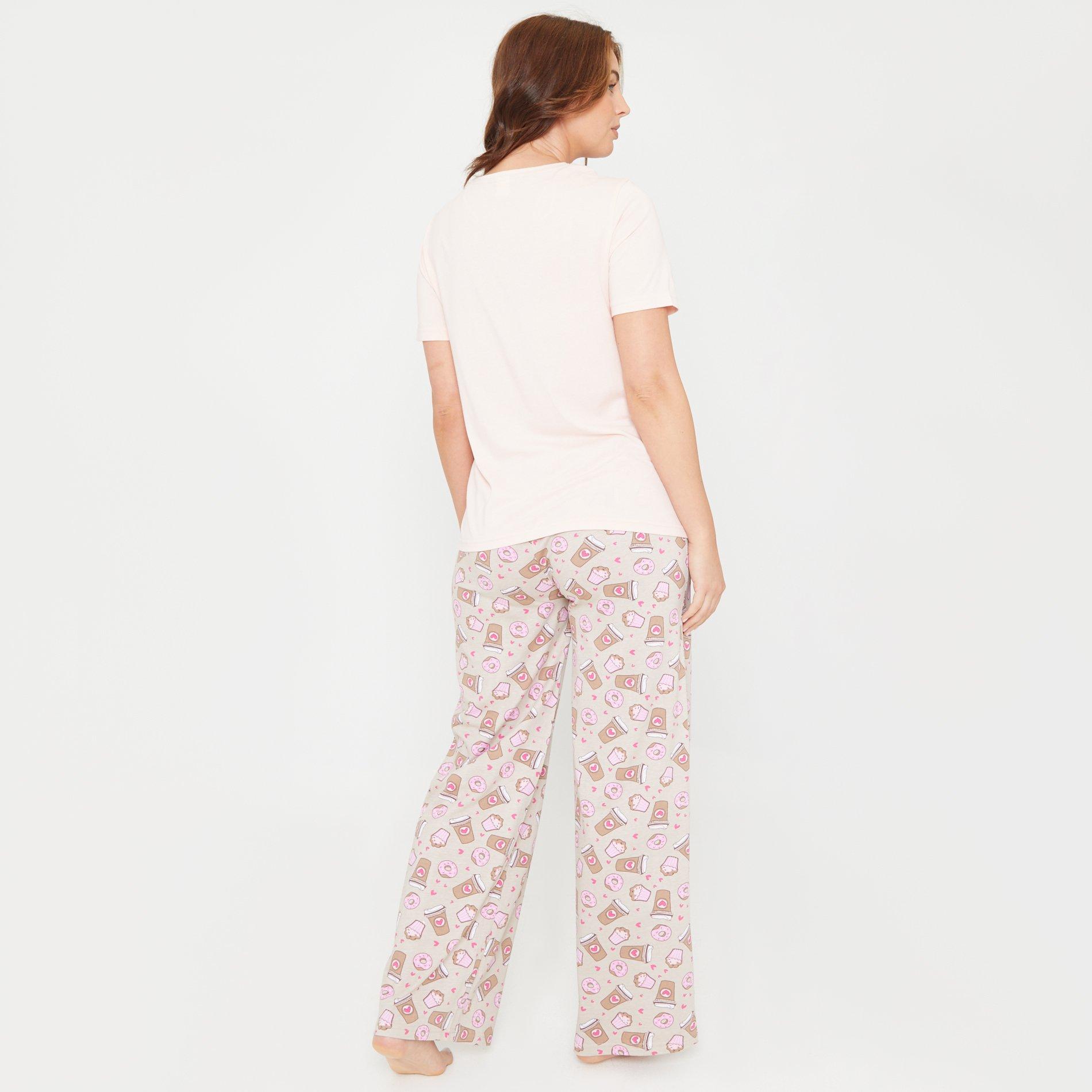 Linea Coffee Wide Leg Cotton Pyjama Set