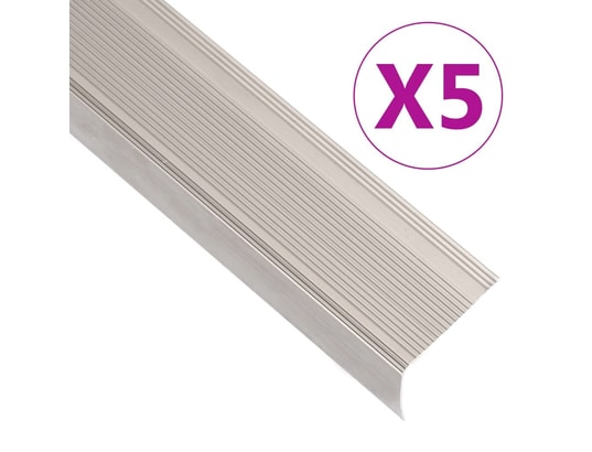 VIDAXL - Nez de marche forme en l 5 pcs aluminium 90 cm champagne