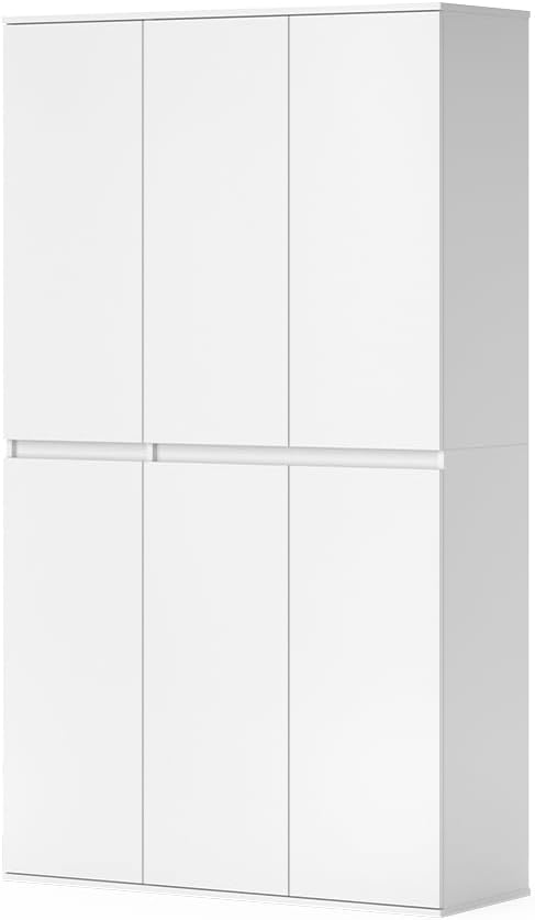 Vicco Kleiderschrank Claus, Weiß, 111 x 191.5 cm mit 6 Türen
