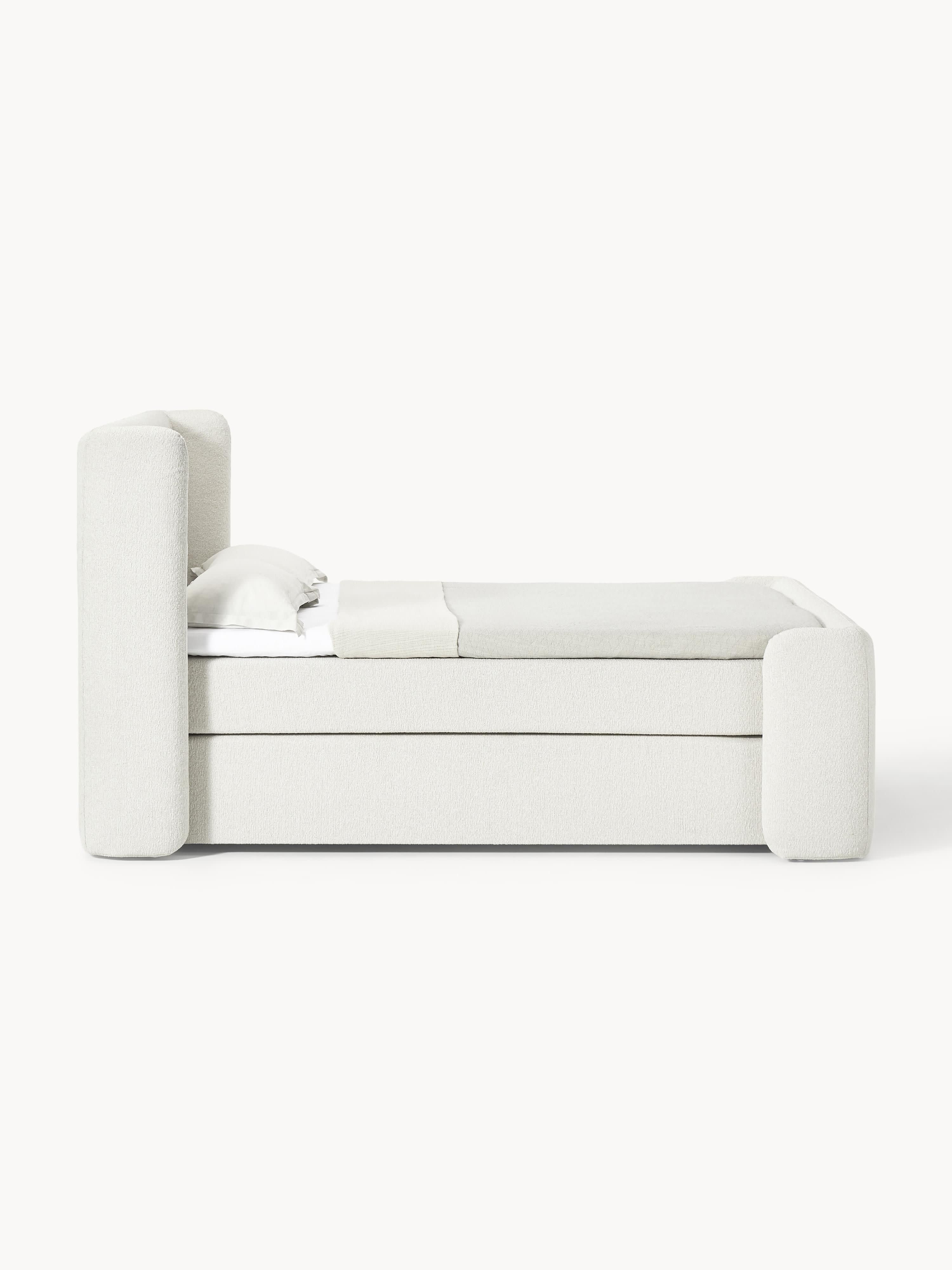 Bouclé boxspring bed Perla
