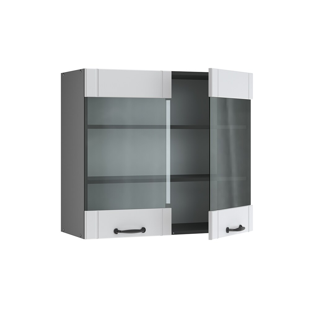 Vicco Hängeglasschrank 80 cm FAME Line Küchenschrank Küchenzeile Landhaus Weiß Anthrazit