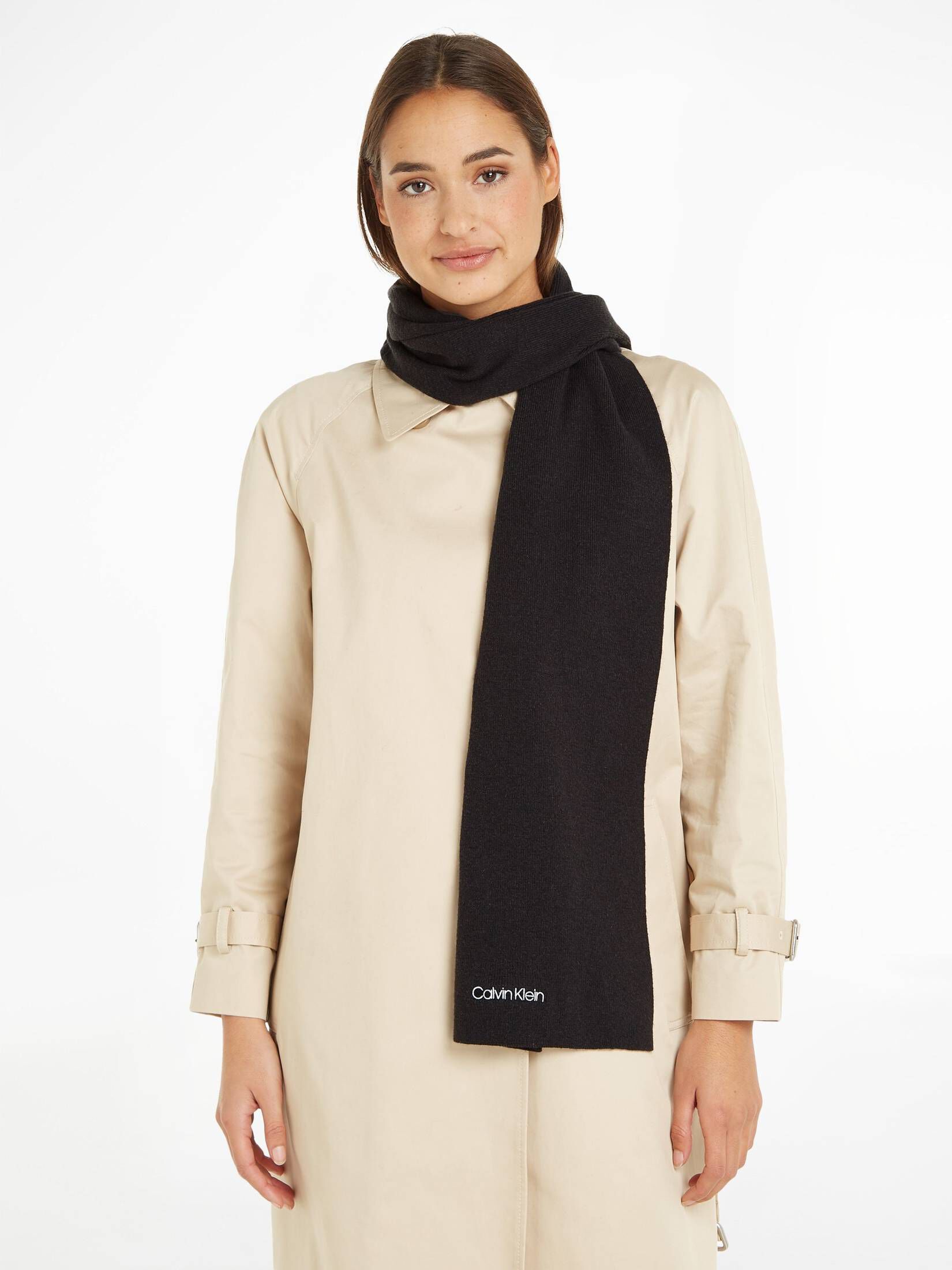 CALVIN KLEIN| Damen Schal mit Kaschmir ESSENTIAL KNIT SCARF