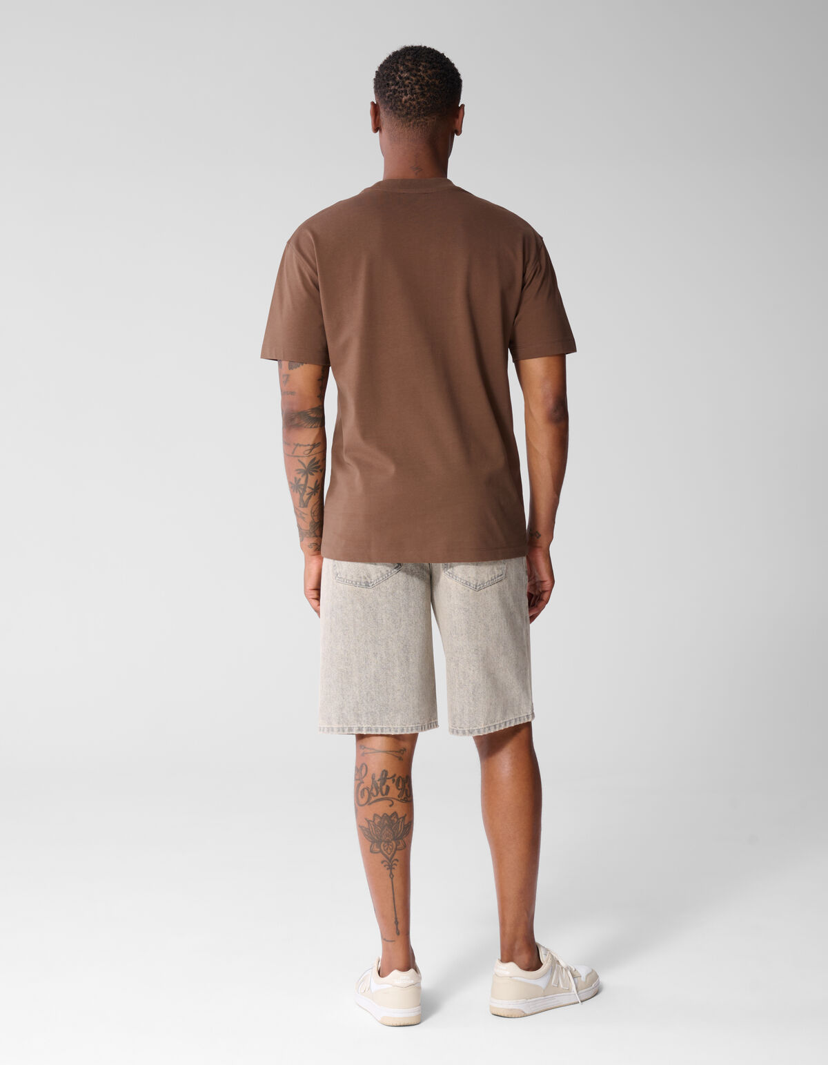 Tekst Print T-shirt Donkerbruin