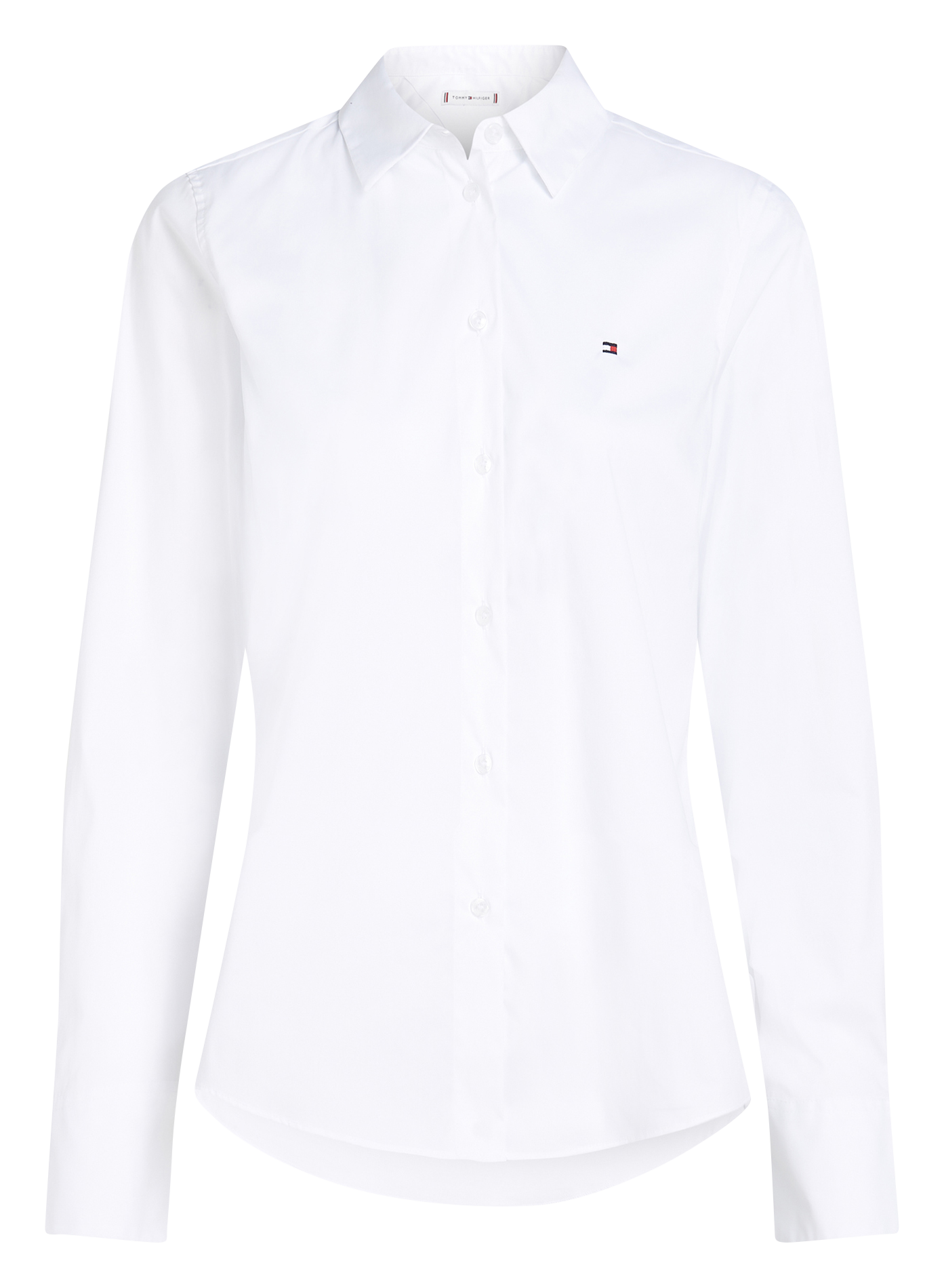 Chemise droite rayée en coton | Blanc
