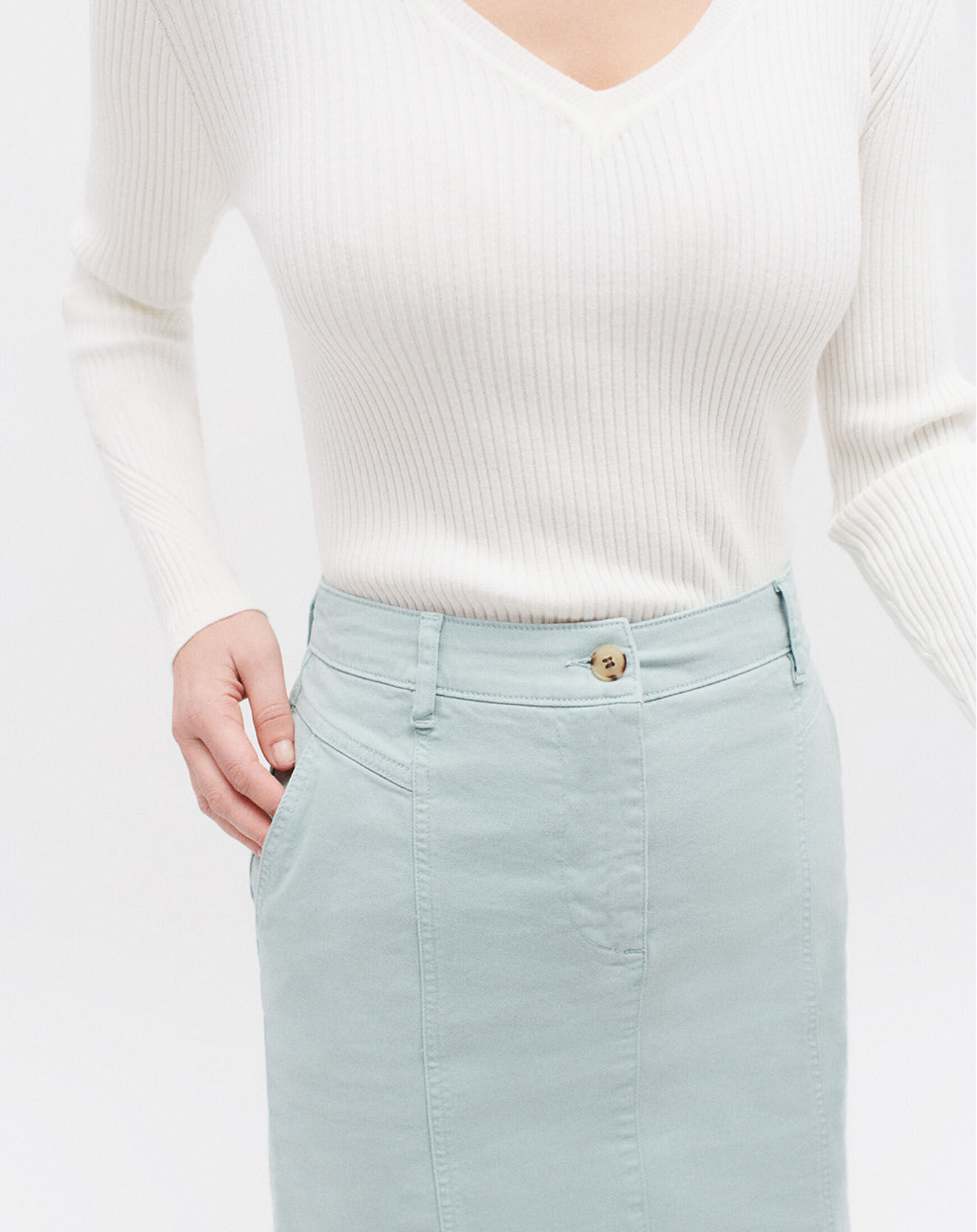 Caroll Jupe en denim Lazunab amazonite