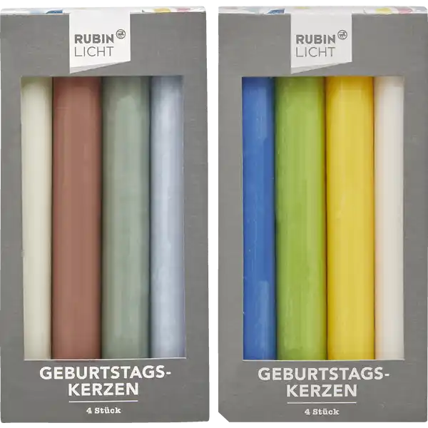 4ER SET GEBURTSTAGSKERZEN