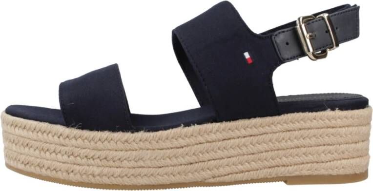 Tommy Hilfiger Sandalen MID WEDGE SANDAL zomerschoen sandaal met jute-beklede plateauhak
