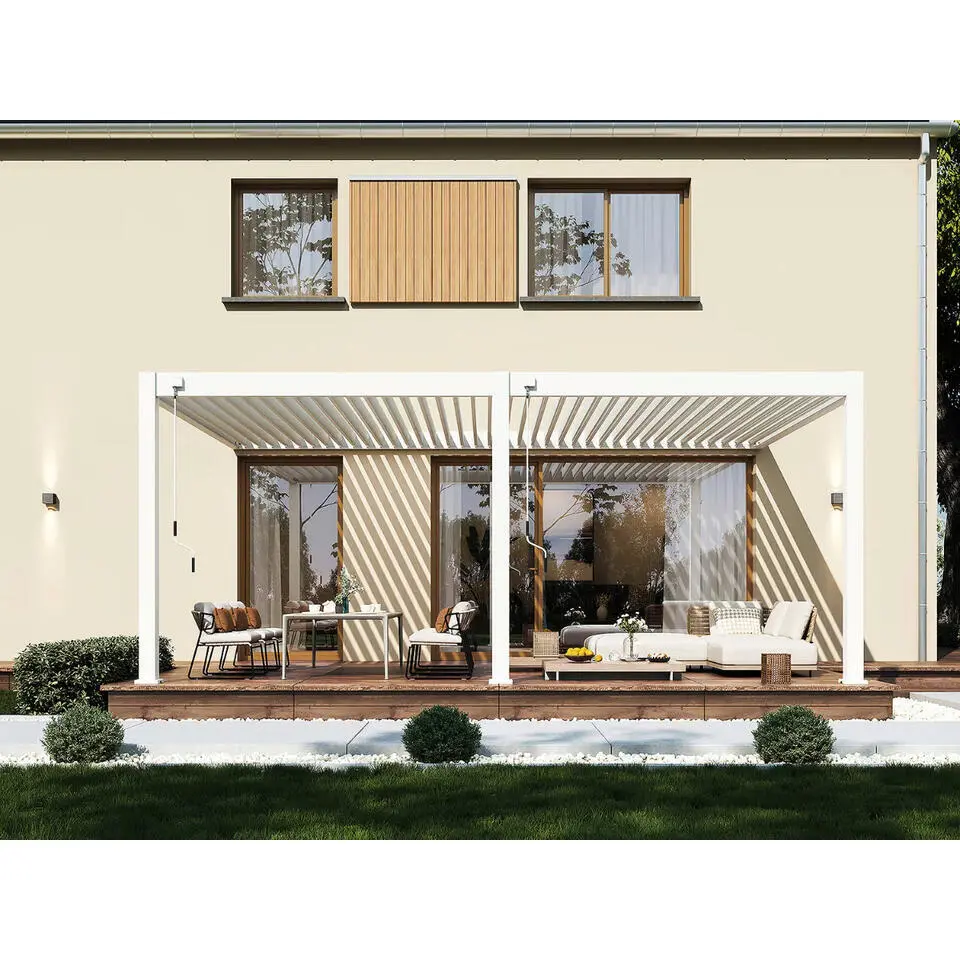 Orion Deluxe overkapping muur 400 x 600 cm wit
