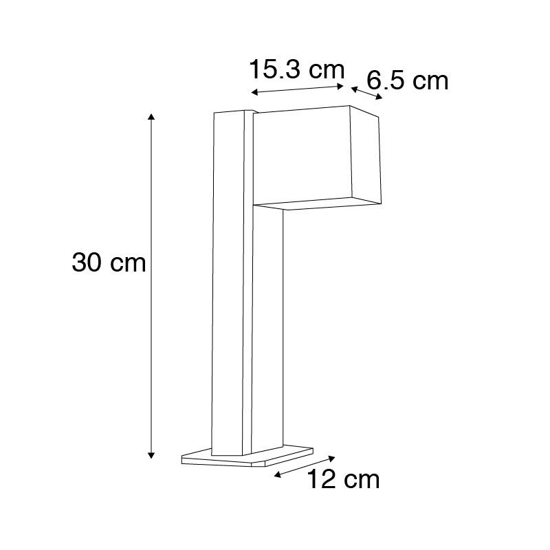 Industriële staande buitenlamp, roestbruin, 30 cm, IP44 - Baleno