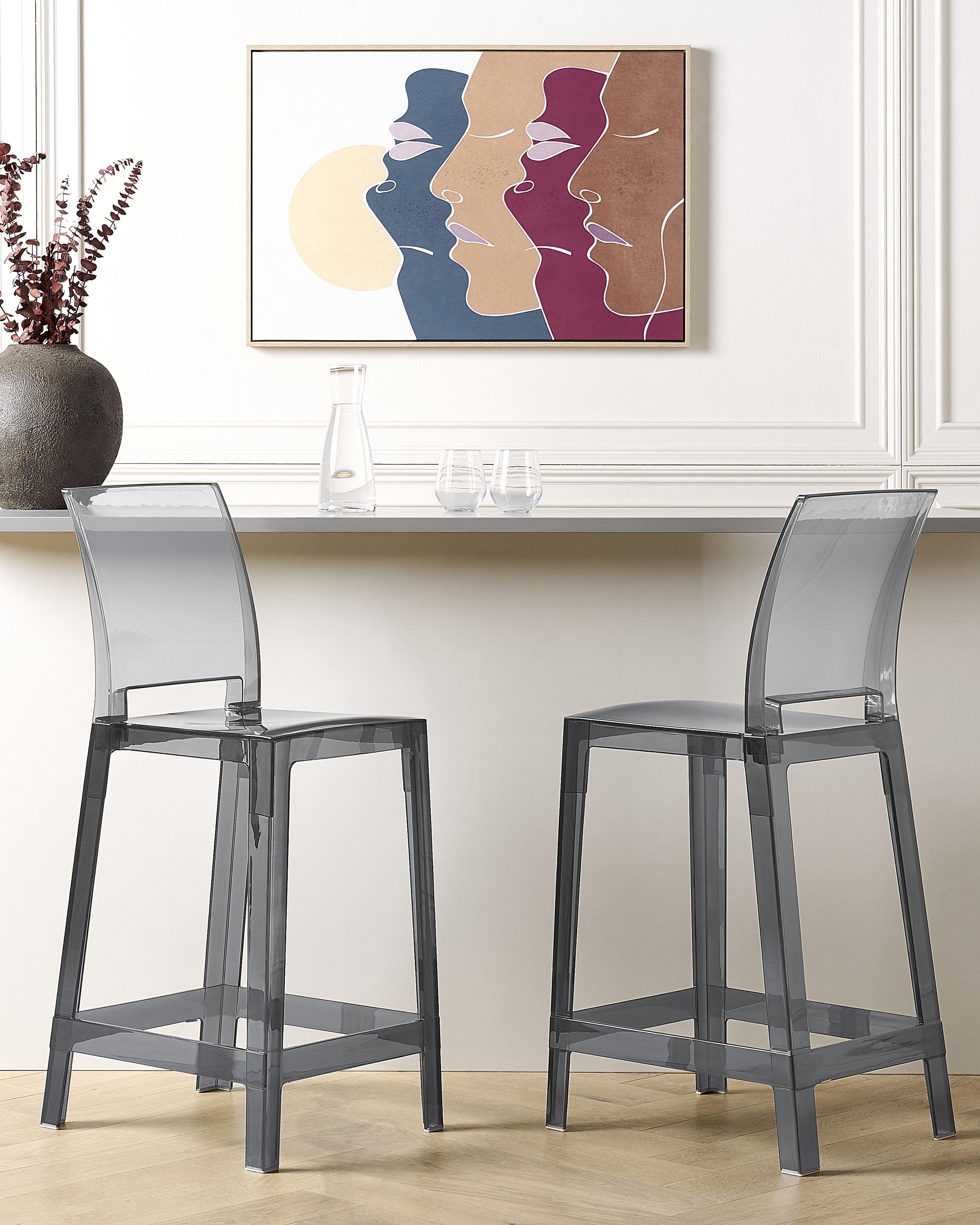 Set van 2 barstoelen WELLINGTON Zwart