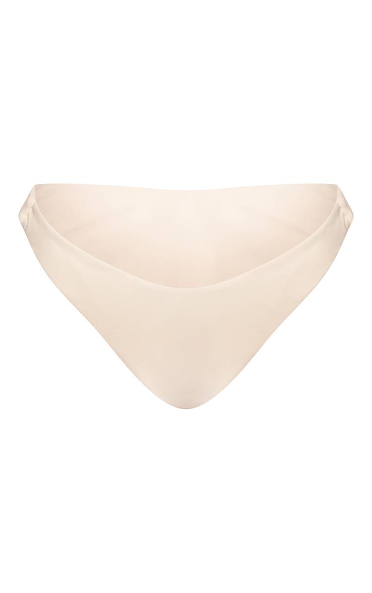 Crème Bas De Bikini Tanga Taille Haute
