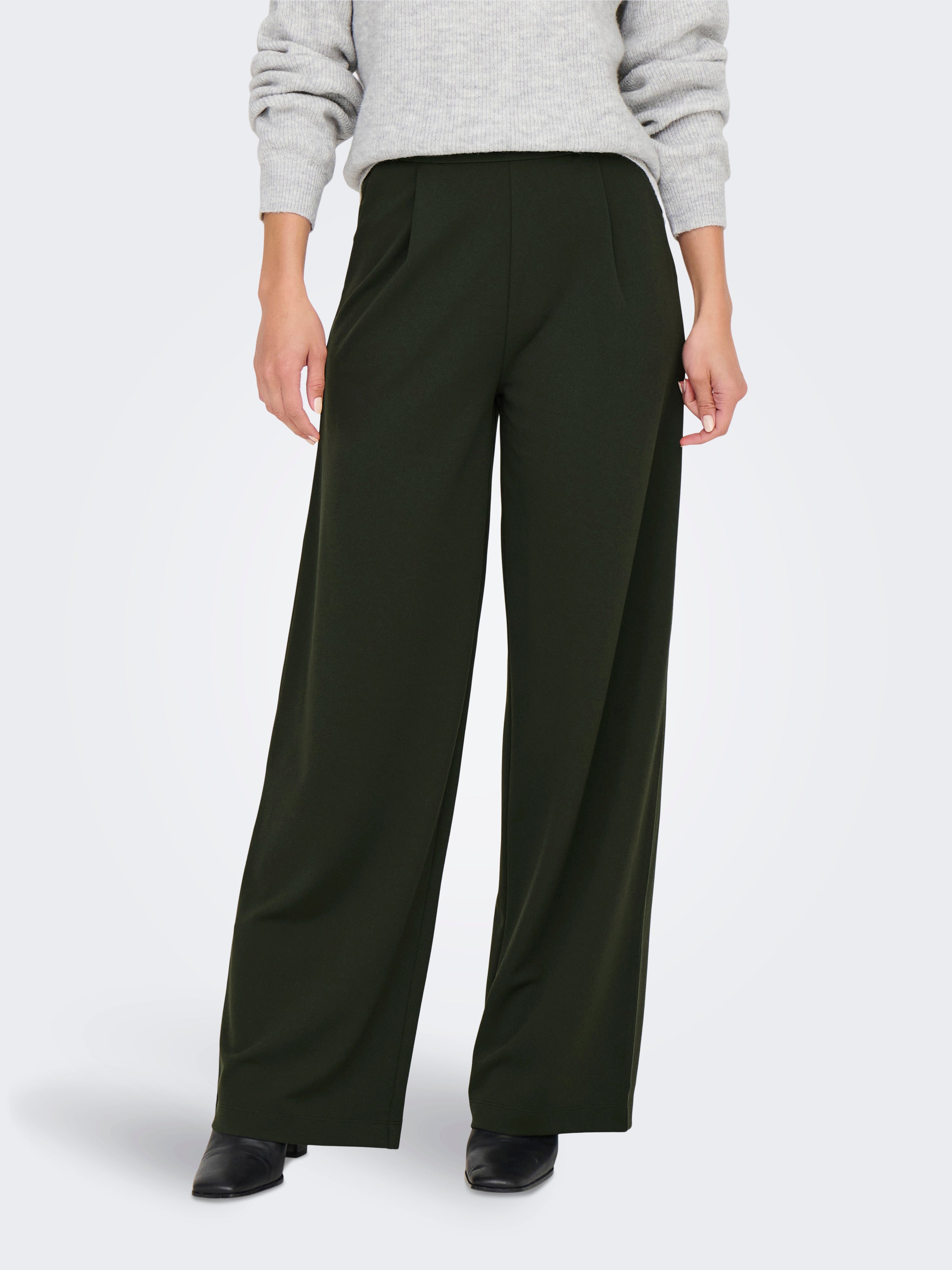 JDYGEGGO Hohe Taille Normal geschnitten Klassische Hose Peat