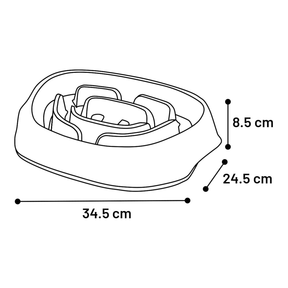 Gamelle anti glouton ovale blanche pour chien