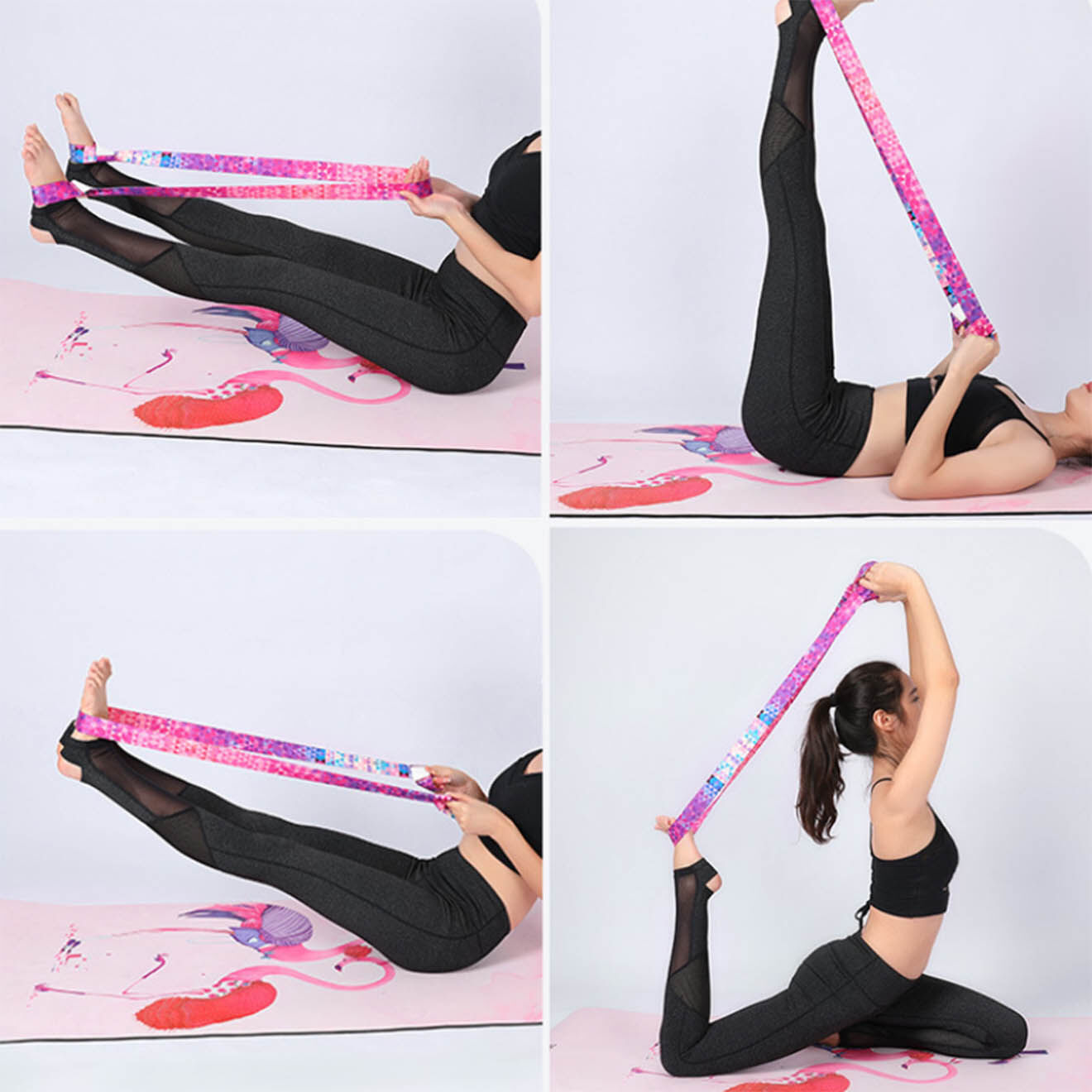 Onamaste Sangle tapis de yoga rose - 76x5x0.2 cm