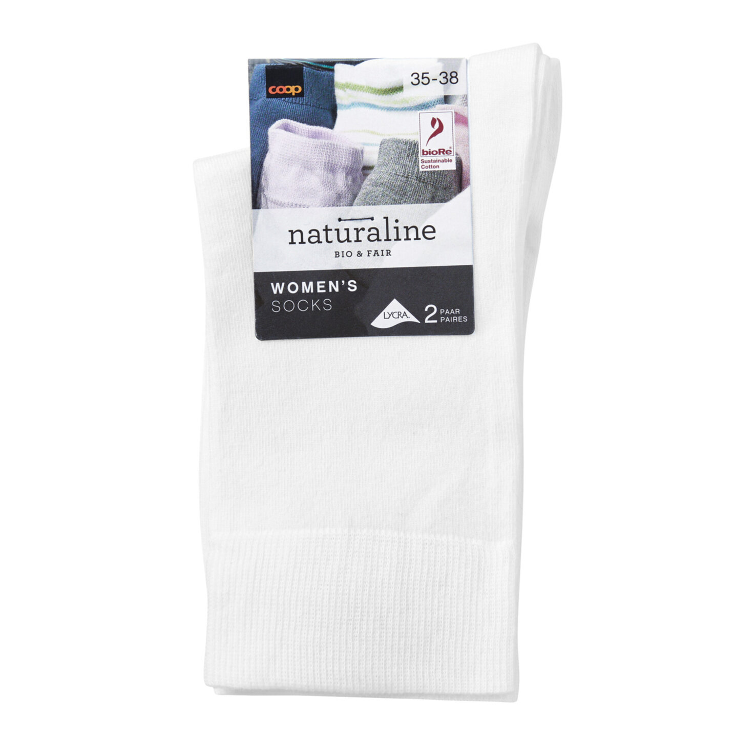 Naturaline Damen Socken Glatt Duo Weiss
