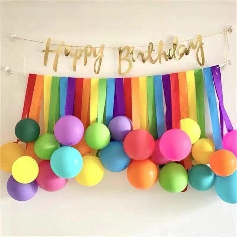 (10er Set) 5cmx10m Krepp Papier Bänder DIY Bastel Party Deko Luftschlangen (82109) - Assortiert