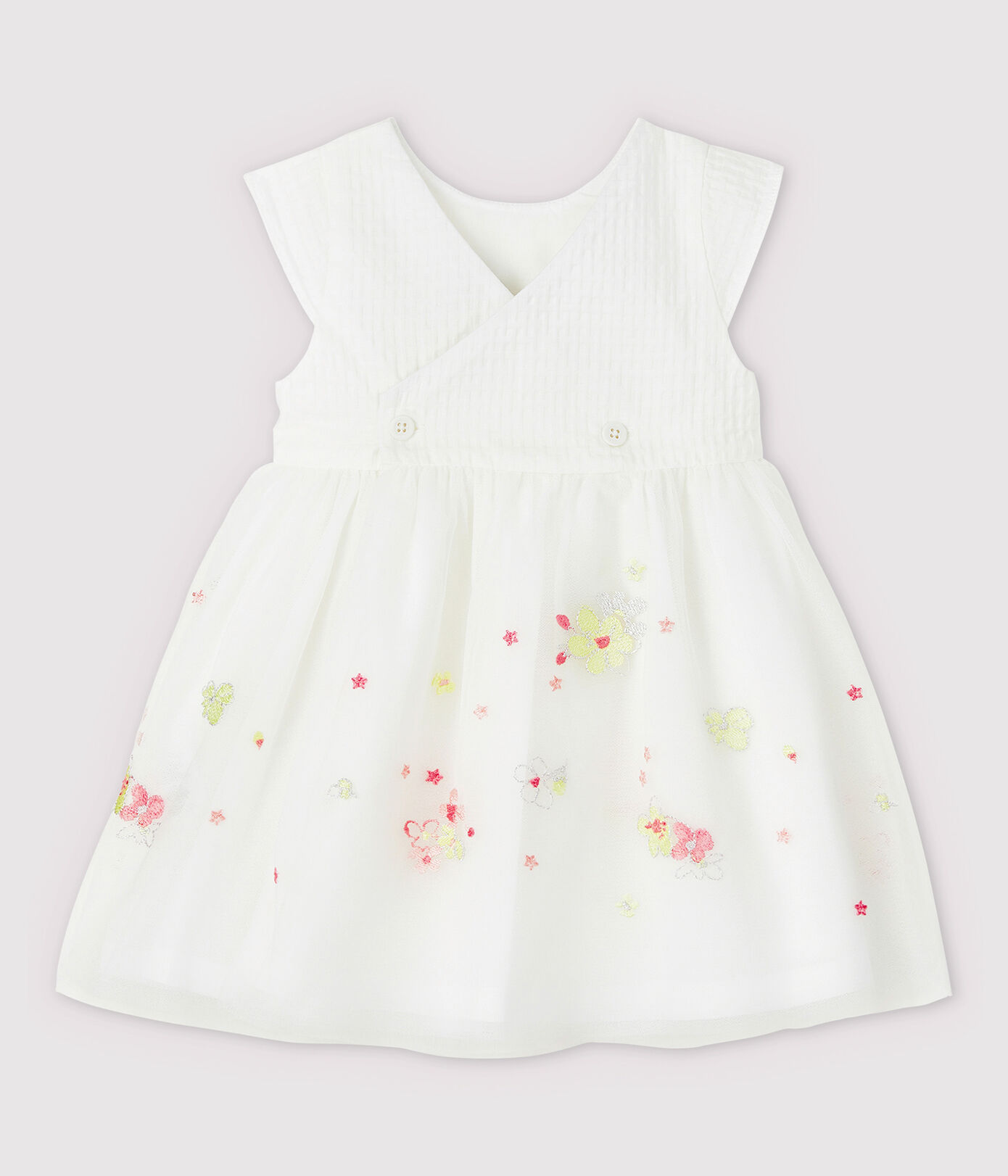 Robe de cérémonie avec du tulle brodé bébé fille