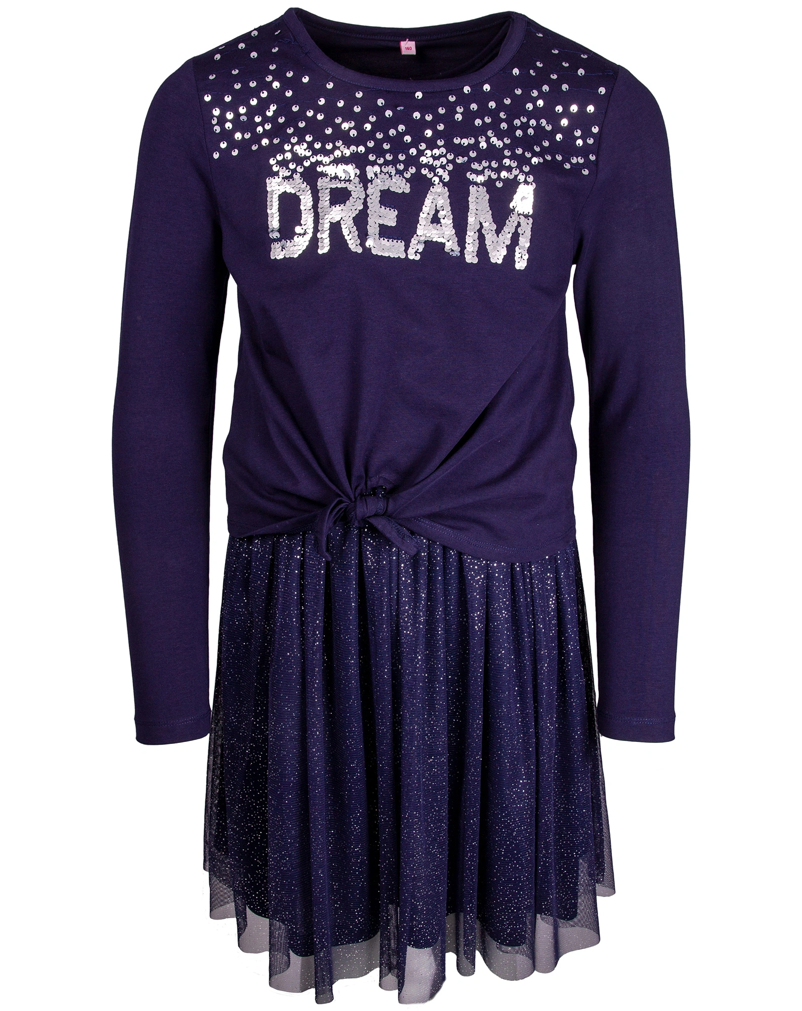 Langarmkleid DREAM mit Tüll in navy