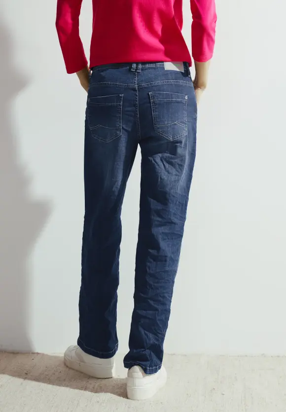 Loose Fit Jeans - mid blue used wash