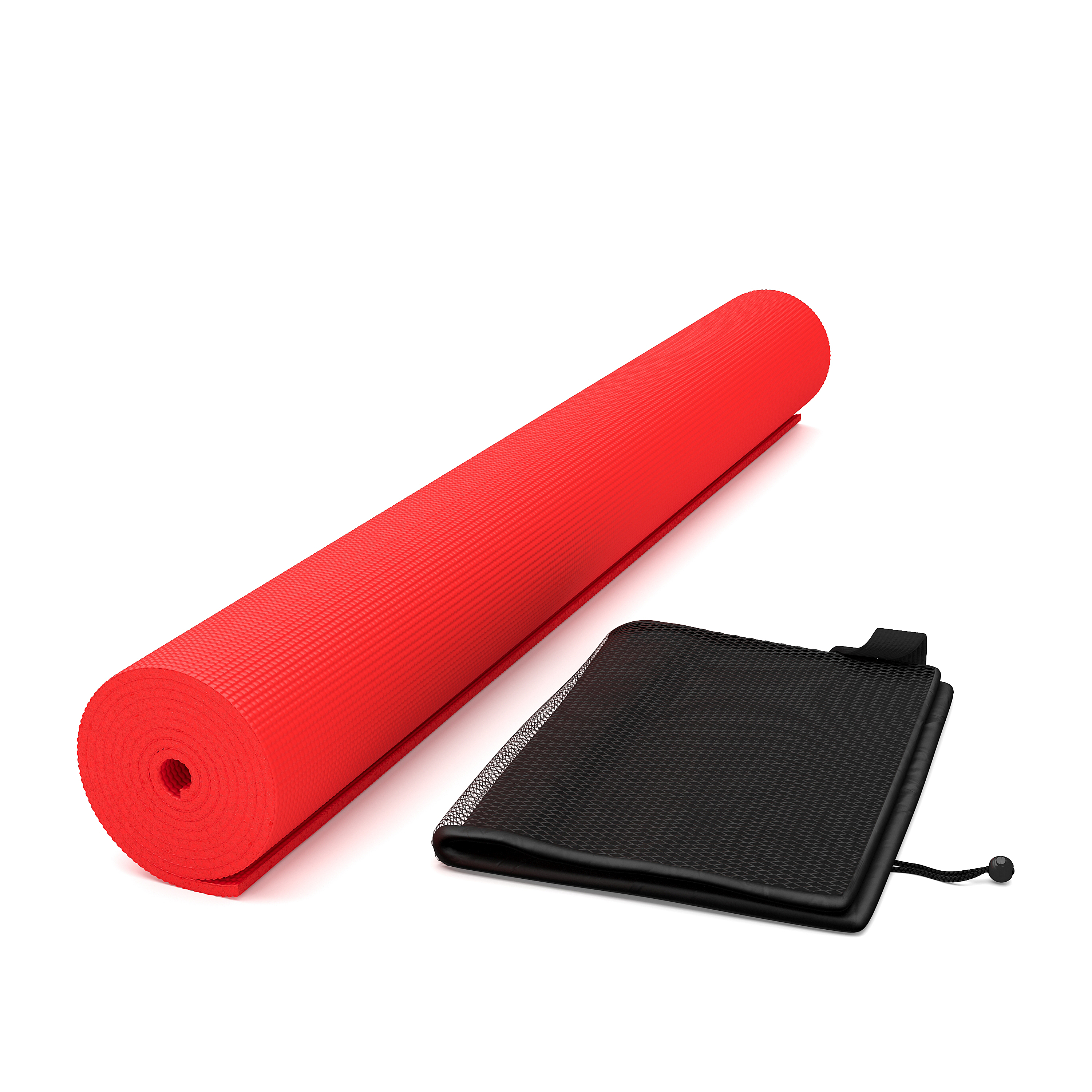 Yogamatte mit Tasche rot 173 x 61 x 0.5 cm