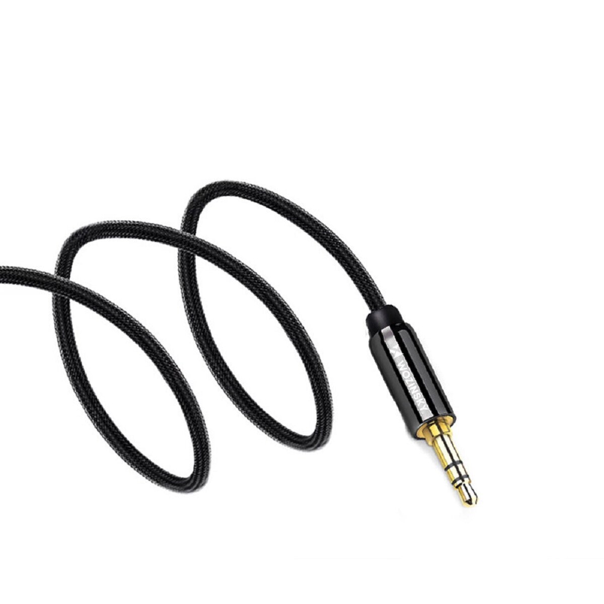 AUX-Kabel gewinkelt Miniklinkenkabel Schwarz 2m