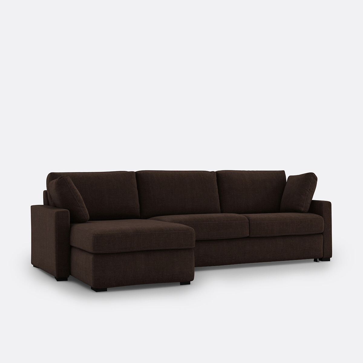 LA REDOUTE INTERIEURS<br>Sofá cama de canto algodão/linho, espuma, Timor