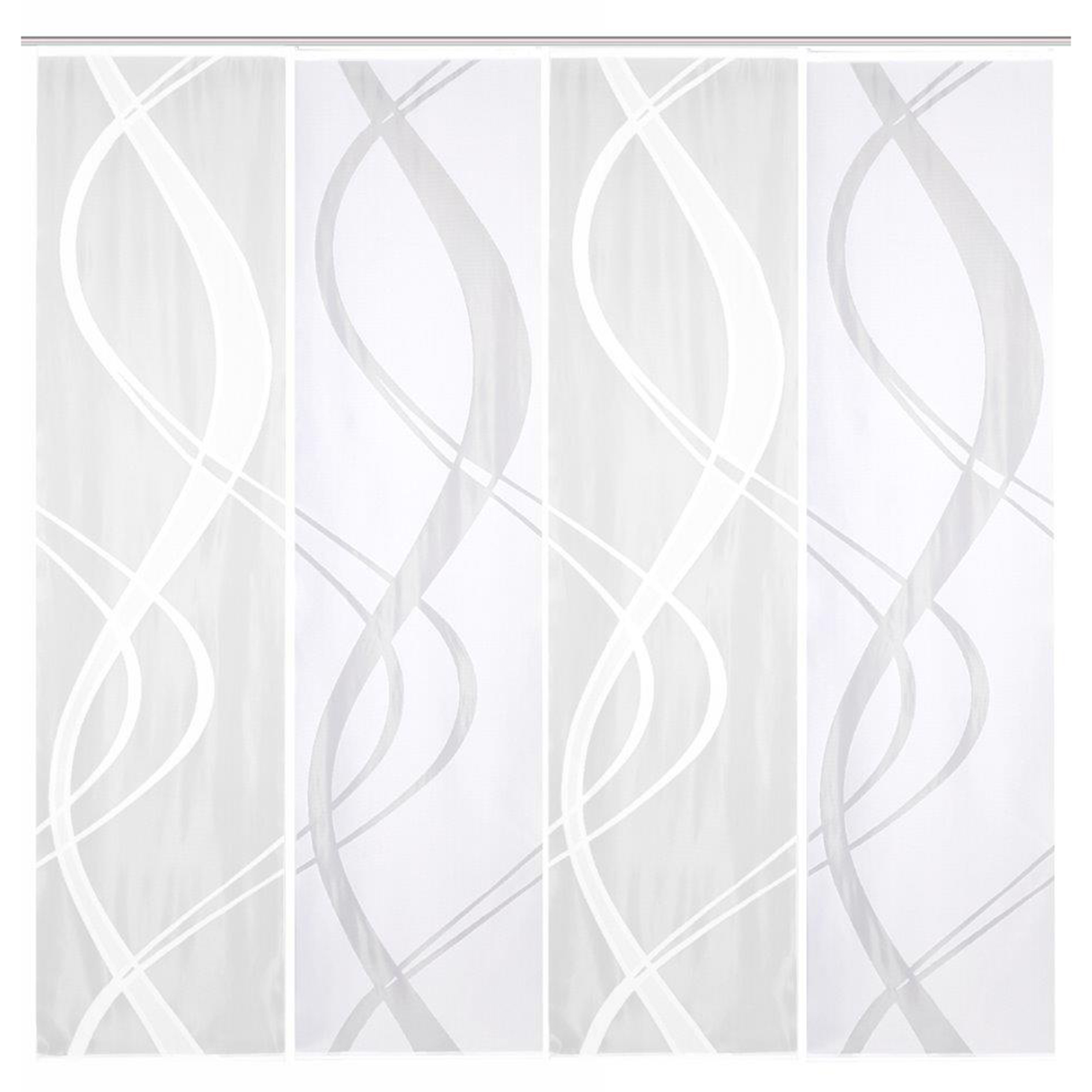 4-teiliges Schiebevorhang-Set TIBASO - transparent-weiß - je 57x245 cm