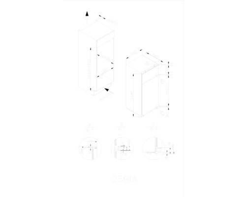 Inbouwkoelkast met vriesvak Candy CFBD 2450/5EH BxHxD 54 x 144,6 x 54 cm Koelvak 169 l Vriesvak 36 l
