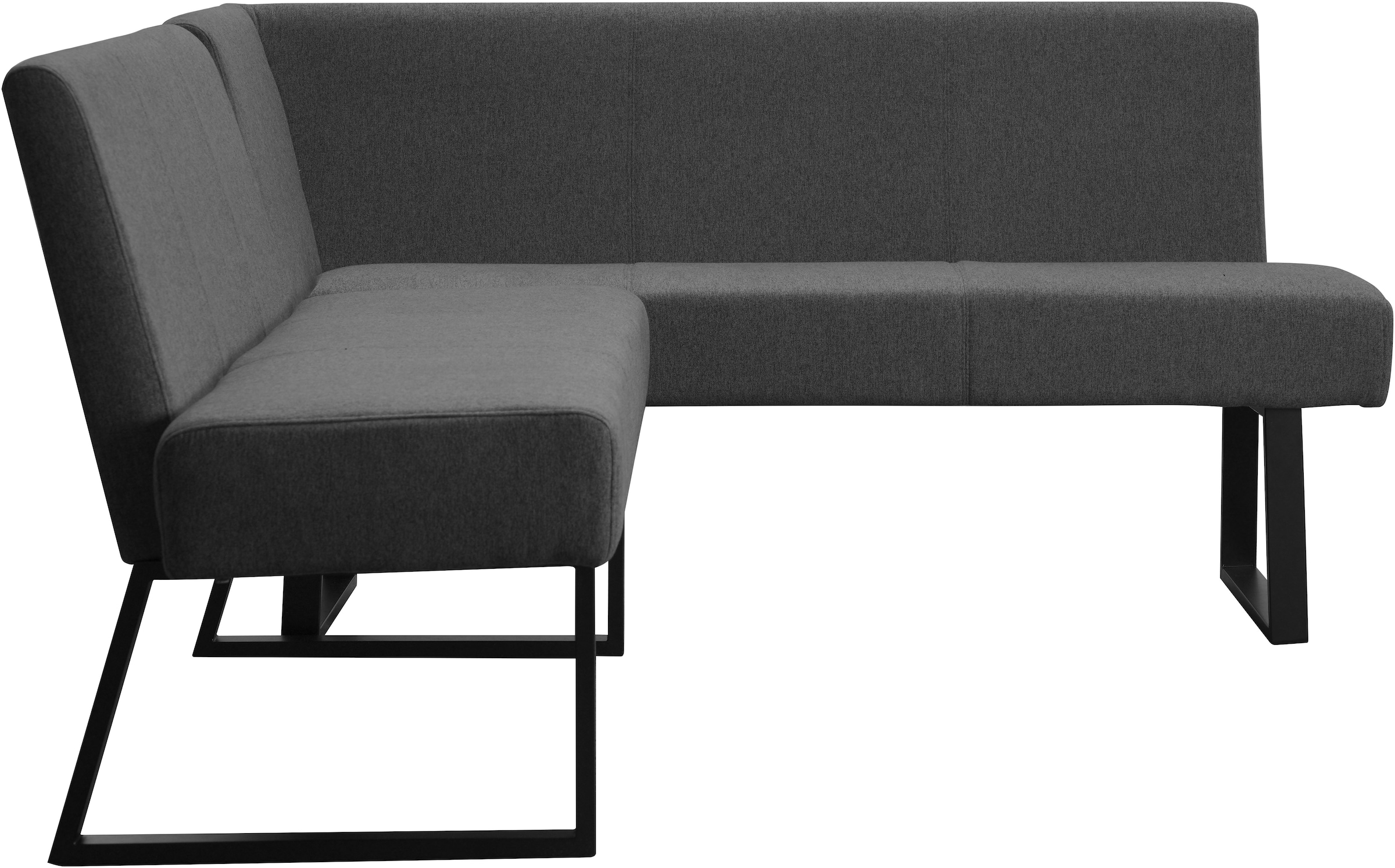 GOODproduct Eckbank »Gladiole,« Sitzbank, Esszimmerbank, Bank,  mit Taschenfederkern, schwarzes Metallgestell, Breite 190 cm